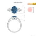 thumbnail image 4 of ANGARA Natural Oval 3.25 ct London Blue Topaz Ring with Diamonds in 925 Sterling Silver for Women (Size-10x8mm) | November Birthstone Jewelry for Women | London Blue Topaz Ring (Ring Size- 8), 4 of 9