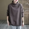 thumbnail image 6 of GigrtiJin Womens Oversized Sweatshirts Solid Color Turtleneck Fleece Pullover Tops Loose Warm Comfy Sweatshirt, 6 of 6