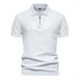 thumbnail image 5 of JTieacloth Collar Shirt for Men Mens Summer Lapel Casual Knit Shirt Fashion Solid Color Cotton Short Sleeve Tops White XXL, 5 of 5