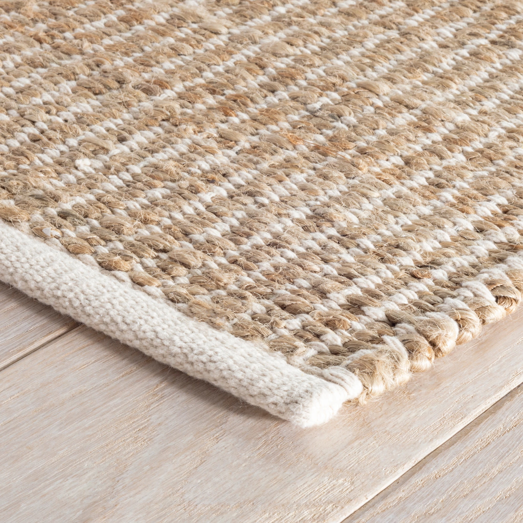 Dash & Albert Gridwork Handwoven Jute Rug, 8' x 10', Ivory