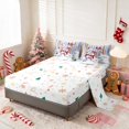 thumbnail image 4 of Manfei Snowman Twin Bedding 7pcs Snow Bedding Comforter Set, Blue White, Xmas Reversible, 4 of 6