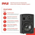 thumbnail image 2 of Pyle Audio Système de Haut-Parleurs Mural Étanche Bluetooth 6,5 Pouces pour Intérieur et Extérieur, 2 of 12