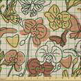 thumbnail image 2 of Ambesonne Flowers Vintage Fabric by the Yard Microfiber, Orchids Butterflies, 1 Yard, Salmon Sand Brown, 2 of 2