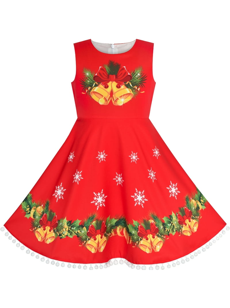 Girls Dress Jingle Bell Red Cape Cloak Christmas New Year 10 Years -  Walmart.com