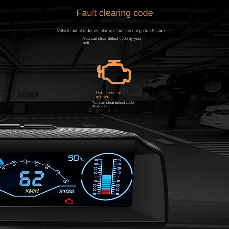 AUTOOL X90 OBD Hang Meter Neigungsmesser Auto HUD Automotive Tilt