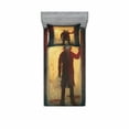 thumbnail image 2 of Fantasy Bedding Set with Sheet & Covers, Scary Person with Rabbit Mask at the Door People Acrylic Paint Print, Printed Bedroom Decor 2 Shams, 4 Sizes, Yellow and Black, by Ambesonne, 2 of 3