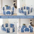 thumbnail image 3 of Kids and Toddlers' Playpen,Kids Activity Center Safety Play Yard for Indoor&Outdoor,Portable,Plastic,Dark blue&White,18 Panels, 3 of 7