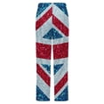 thumbnail image 6 of Glittery Union Jack Flag Winter Female Pants Flannel High Waist Women Pants Lady Warm Straight Leg Plush Trousers, 6 of 7