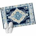 thumbnail image 2 of Vintage Washable Small Entryway Area Rugs 2'x3', Abstract Blue Bohemian Farmhouse Tribal Low Pile Throw Rug Non-Slip Sturdy Edge Binding Carpet for Front Door Floor Room Entry, 2 of 9