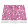 thumbnail image 3 of Hello Kitty Womens Lace Boxer Pajamas Shorts Soft Elastic Waist Lounge Shorts Printed PJ Bottoms, 3 of 7