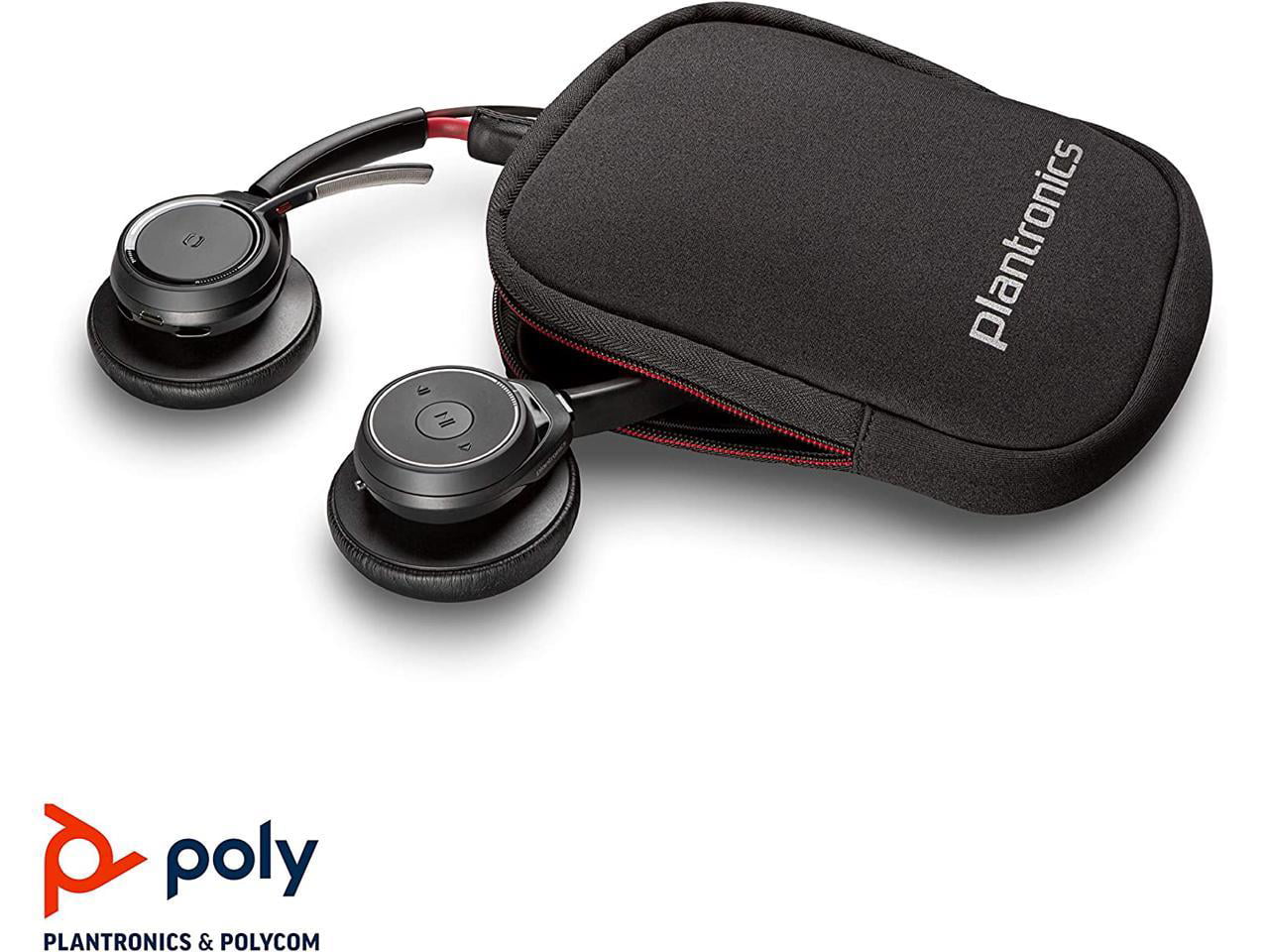 Plantronics - Voyager Focus UC (Poly) - Bluetooth Dual-Ear (Stereo) Headset  with Boom Mic -USB-A Active Noise Canceling -Connects to PC/Mac Compatible  - Works with Teams (Certified), Zoom (w/o Stand)