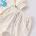 thumbnail image 6 of TOWED22 Baby Infant Toddler Girl 2 Piece Clothes Set Long Sleeve Round Neck Top and Joggers Outfits Clothing for Preschool(White,6-9 M), 6 of 6