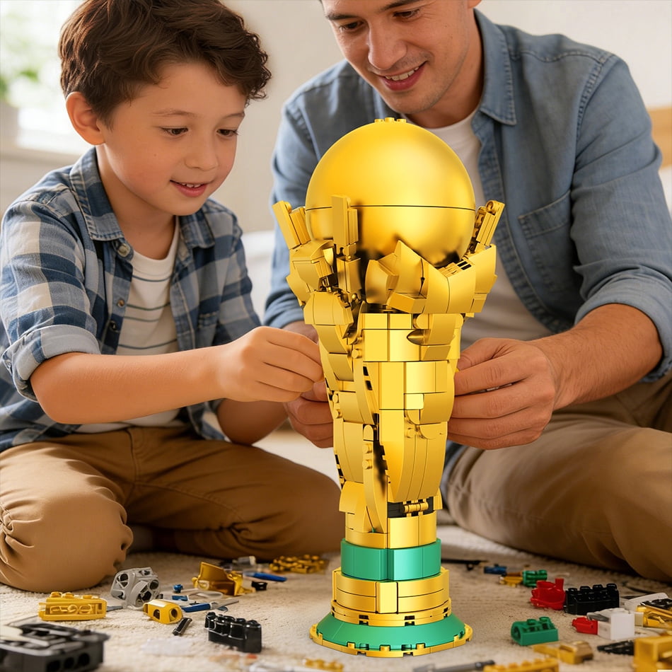 Honchoes Soccer Cup Building Blocks Set Compatible with Lego Championship Trophy Model Kit for Adults Boys 446 Pcs
