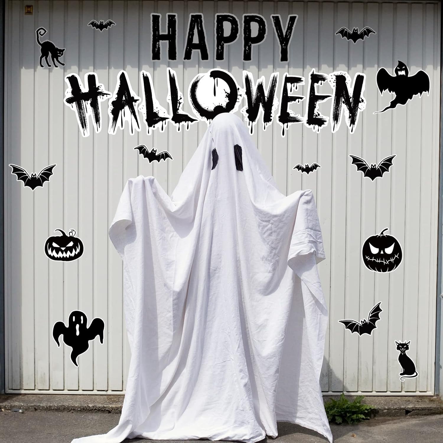 QTH Halloween Garage Door Decoration Black Garage Door Magnets Magnetic Decorations Bat Magnet Garage Decorations Refrigerator Magnets Magnetic Decal for Car Kitchen Fridge Vehicles (Spooky Style)