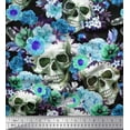 thumbnail image 1 of Soimoi Poly Georgette Fabric Skull,Rose & Anemone Flower Decor Fabric Printed Yard 52 Inch Wide, 1 of 3