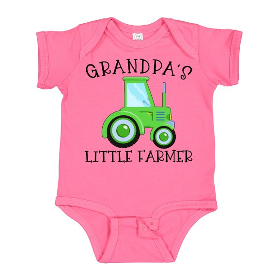 Inktastic Grandpa's Little Farmer Green Tractor Boys or Girls Baby Bodysuit
