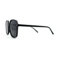 thumbnail image 3 of Womens Polarized Thin Plastic Mod Oversize Rectangle Sunglasses All Black, 3 of 4