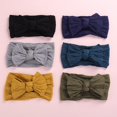 thumbnail image 1 of Jacquard Rib Wide Nylon Newborn Headband Knotted Bow Hair Band Braid Bows Baby Hair Accessories for Infants 27 ColorsWatermelon Red He Qiyong unisex, 1 of 1