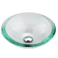 thumbnail image 3 of KRAUS 34 mm Thick Glass Vessel Sink in Clear with Pop-Up Drain and Mounting Ring in Satin Nickel, 3 of 6