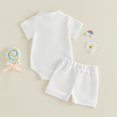 thumbnail image 6 of Agkizg Kids Boys Girls Clothing Set 2 Piece Outfit Short Sleeve Romper Button Down Shirt Shorts Set, 6 of 6