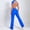 Blue, variant on SKQIT Flare Workout Jumpsuits for Women One Piece Short Sleeves Scrunch Butt Lifting Gym Bodysuit Sexy Backless Yoga Outfits