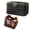Black, variant on KUEON Travel Makeup Bag, Large Capacity Flat Open Cosmetic Case, Waterproof PU Leather Toiletry Organizer for Skincare & Brushes, Brown