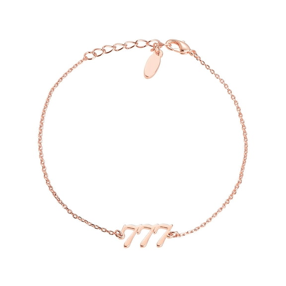 Personalized Planet Women's Petite Script Angel Number Bracelet