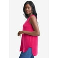 thumbnail image 3 of Jessica London Women's Plus Size Stretch Knit Hi-Low Zip Tunic, 3 of 4