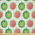 thumbnail image 2 of Ambesonne Watermelon Fabric by the Yard Microfiber, Tropic Summer Fruit, 5 Yards, Green Coral White, 2 of 2