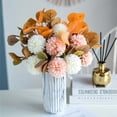 thumbnail image 3 of Artificial Fake Flowers Plants Silk Flower Arrangements Wedding Bouquets Decorations Plastic Floral Table Centerpieces for Home Kitchen Garden Party Décor (Champagne White), 3 of 14