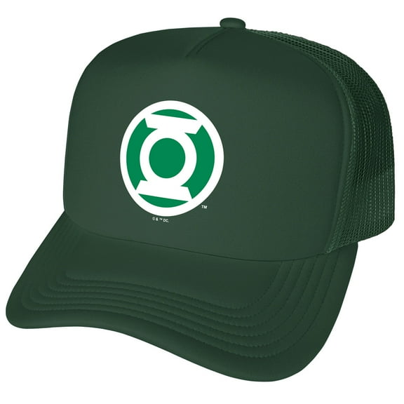 Green Lantern White Logo Foam Snapback Trucker Hat - Unisex for Men and Women