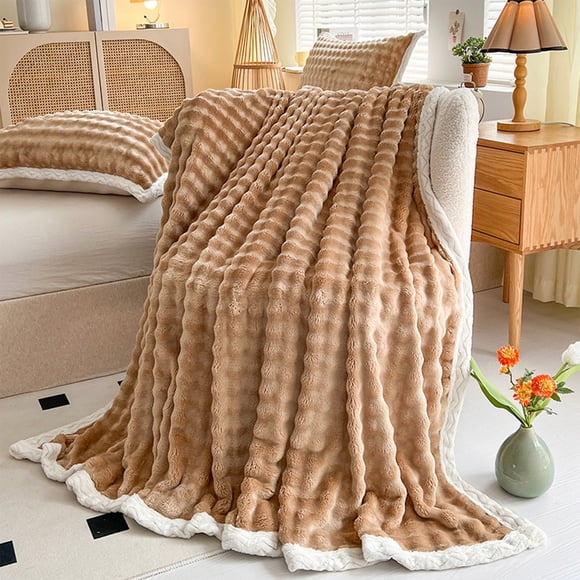 Soft Fleece Blanket - Double-Sided All-Season Weighted Blanket for Adults & Kids, Warm & Breathable for Couch, Bed, Travel
