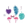 thumbnail image 3 of KAKOWELY Guirnalda de tela no tejida con diseño de flamencos para fiestas de cumpleaños y festivales (morado), 3 of 4
