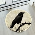 thumbnail image 5 of Latch Hook Rug Kit Black Raven on Branch Stamped Handmade Round Shape Carpet Crochet Yarn Craft DIY Hook and Latch Door Mat Tapestry for Home Floor Decor 50x50cm(5), 5 of 7
