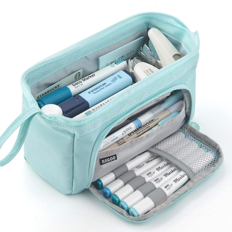 Pencil Case Pen Bag, ProCase Two Layers Big Capacity Pencil Pouch Pen  Organizer Durable Stationery Holder for Marker Organization School Supplies  Office Storage Desk Organizing -Grey 