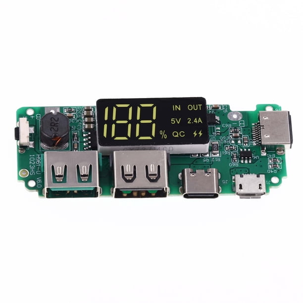 Módulo de cargador de batería de litio USB dual 18650 2A (tres puertos de carga)