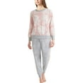 thumbnail image 2 of Splendid Women's Long Sleeve Top and Jogger Pajama Set PJ Pink Floral L, 2 of 2