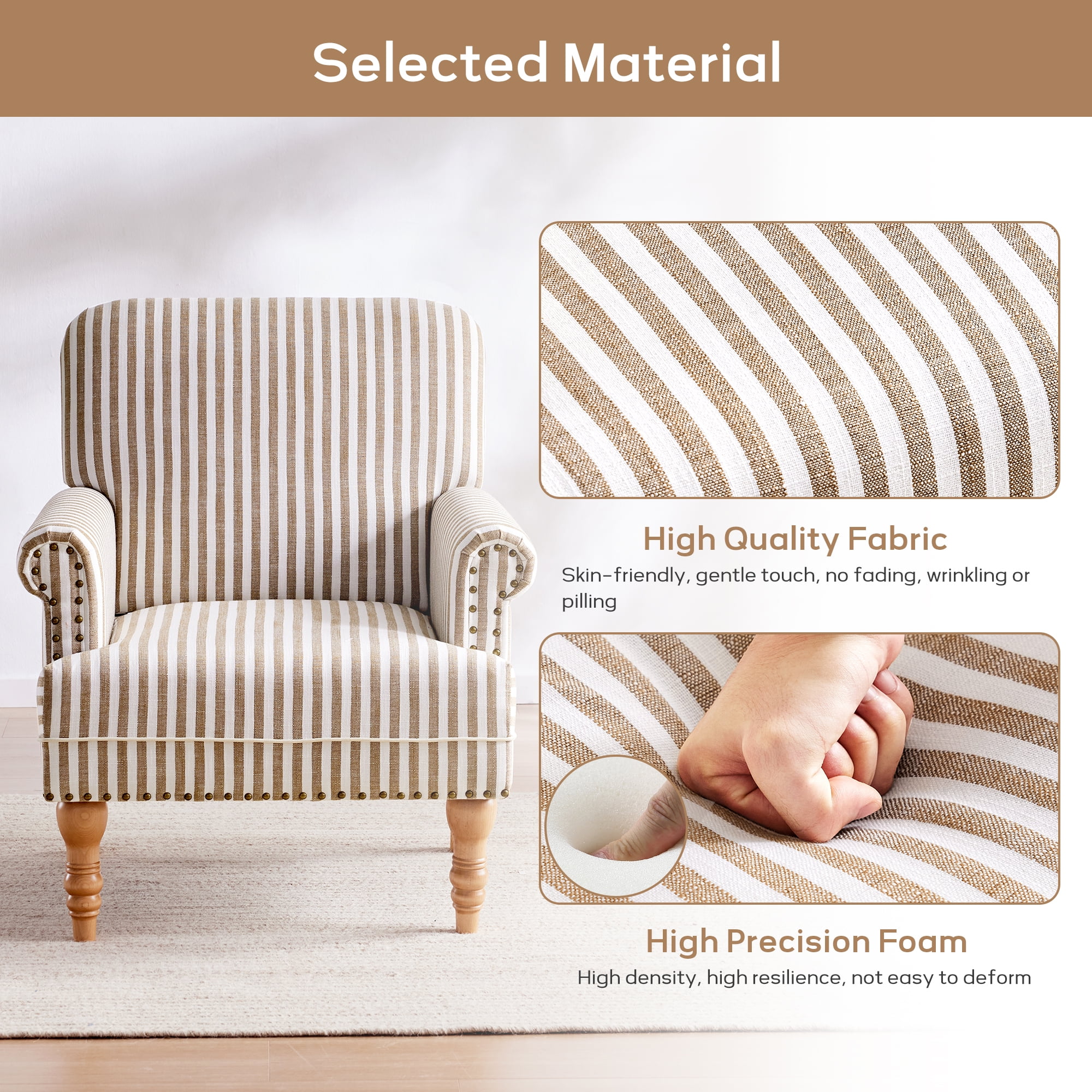 Ticking stripe accent chair 2025