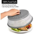 thumbnail image 2 of Tapa de microondas plegable con ventilación para alimentos, protector contra salpicaduras de microondas, cesta escurridora de frutas, gris, 2 of 8
