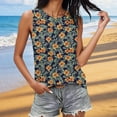 thumbnail image 6 of Fmbrln Tank Tops for Women Summer Sleeveless Crew Neck Hollow Out Tops Casual Loose Fit Floral Print Beach Vacation Tees Blouses, 6 of 6