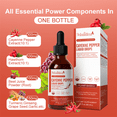 thumbnail image 3 of Cayenne Pepper Drops Supplement Liquid, Cayenne Pepper Extract with Hawthorn, Beet Root Powder, Turmeric Curcumin, Organic Ginseng, Garlic Extract, 1 Pack By Mulittea, 3 of 7