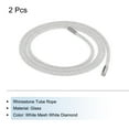 thumbnail image 3 of 2 Pcs 1.5 Yard 6 mm Rhinestone Tube Rope DIY Diamond String for DIY Trouser Hoodie Drawstring Sweaters White, 3 of 5