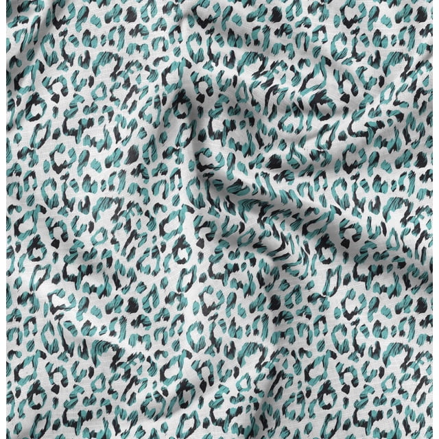 Soimoi Satin Silk Fabric Leopard Animal Skin Print Sewing Fabric Yard 42 Inch Wide