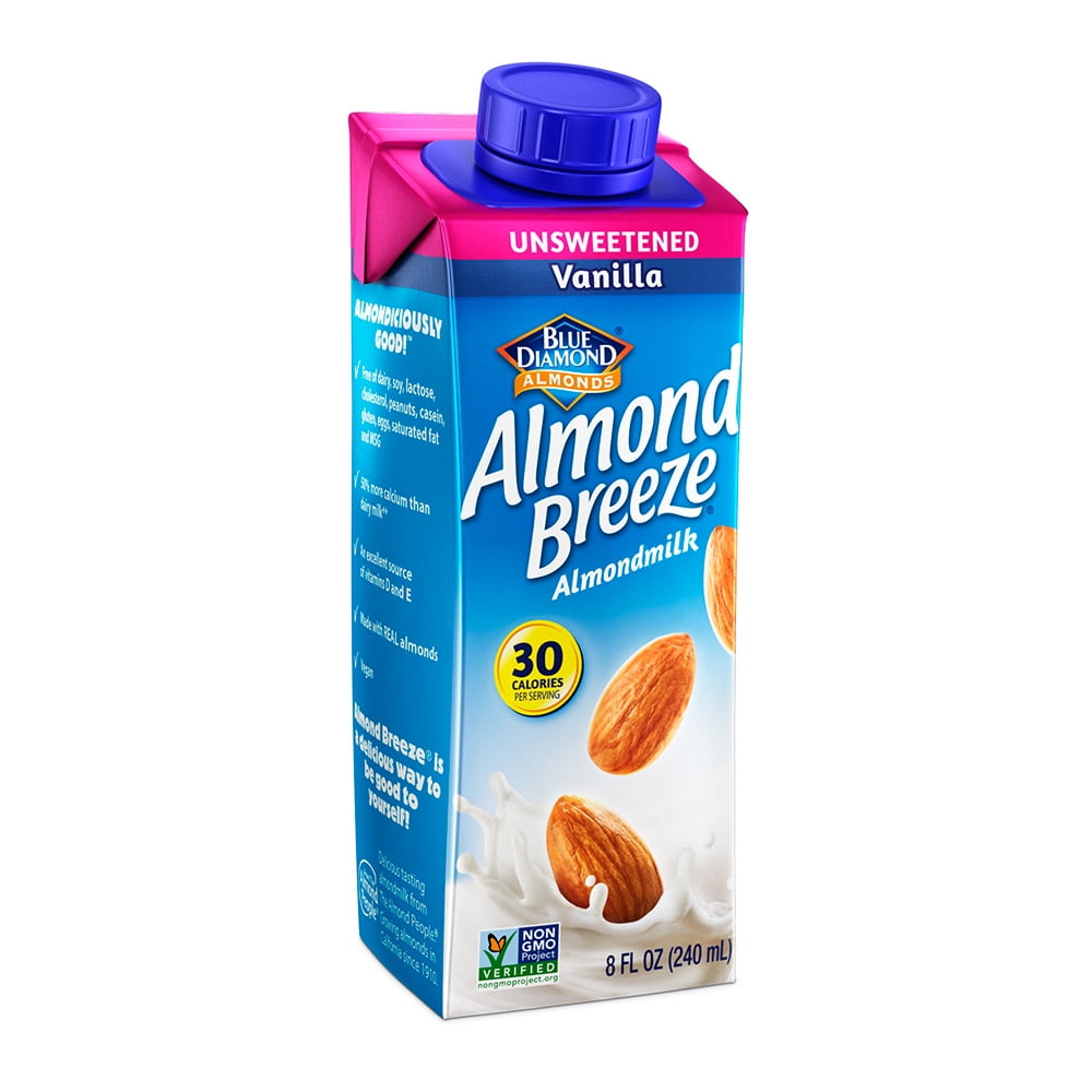 Almond Breeze Almondmilk, Unsweetened Vanilla 8 oz, 4 count