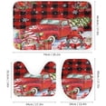 thumbnail image 3 of Merry Christmas Deer 4 Pieces Shower Curtain Set,Winter New Year Xmas Bells Tree Snowflakes Non-Slip Rugs Toilet Lid Cover Bath Mat and Bathroom Curtain, 3 of 8