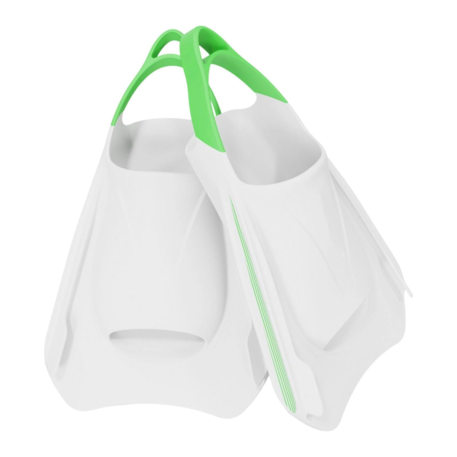 harayaa 2Pcs Swim Training Fins Accessories Silicone Swim Flippers Swimming Fins Nonslip M White