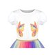 thumbnail image 4 of Butterfly Vestido para Niña Cinturón Dorado Arcoíris Multicolor Tul Abullonado Princesa 7 Años, 4 of 7