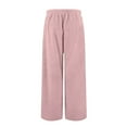 thumbnail image 5 of Women's Fuzzy Lounge Pants Comfy Warm Fleece Pajama Long Pants Drawstring Elastic Waist Wide Leg Bottoms Pink XL, 5 of 7