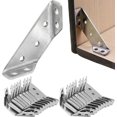 thumbnail image 1 of SURJDE Universal Furniture Corner Connector,30pcs Stainless Steel Angle Corner Brackets,Angle Fasten Connector Furniture Triangle Support Frame Stainless Steel Corner Bracket for Shelf Cabinet, 1 of 7