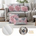 thumbnail image 6 of Spring Pink Gray Flower Pillow Covers 2 Pack Country Watercolor Pink White Floral Pillowcase Waterproof Outdoor Throw Pillow Cover for Patio Garden Square Cushion 16”x16”, 6 of 9